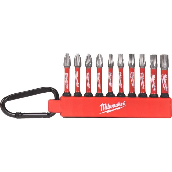 Бита Milwaukee SHOCKWAVE в держателе №1 (2xPH2 PZ2 TX15 2xTX20 2xTX25 TX30 TX40)
