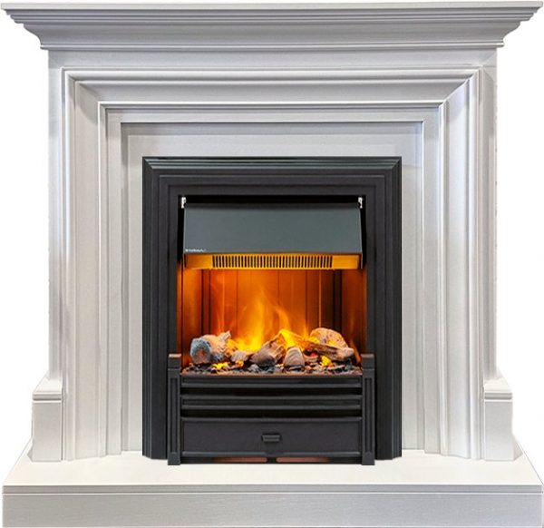 Деревянные каминокомплекты Dimplex Каминокомплект Bradford - Белый с очагом Brookline Black
