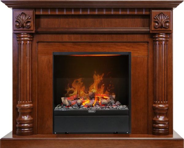 Деревянные каминокомплекты Dimplex Каминокомплект Edinburg - Орех с очагом Albany
