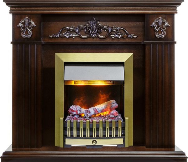Деревянные каминокомплекты Dimplex Каминокомплект Provence - Коньяк с очагом Danville Antique Brass FB2