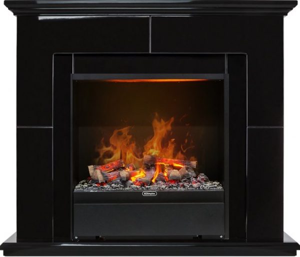 Деревянные каминокомплекты Dimplex Каминокомплект Suite Black - Черный лак с очагом Albany