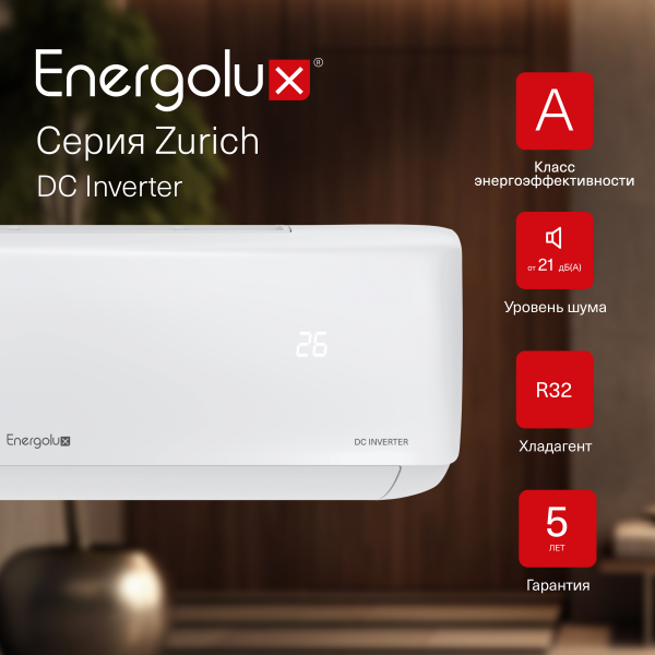 Инверторная сплит-система Energolux ZURICH SAS07Z5-AI/SAU07Z5-AI — изображение 3