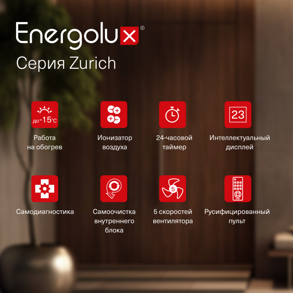 Инверторная сплит-система Energolux ZURICH SAS07Z5-AI/SAU07Z5-AI — изображение 5