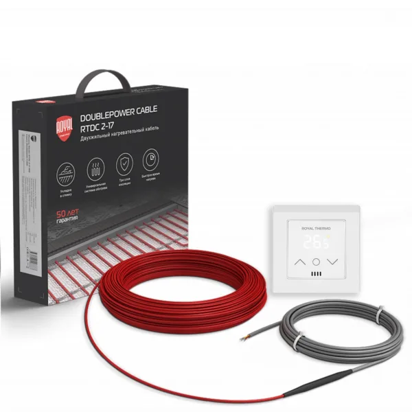 Кабель нагревательный Royal Thermo RTDC 2-17-500 с терморегулятором RTS-16 — изображение 2