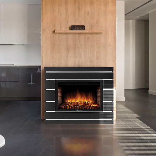 Каминокомплект: Очаг Electrolux EFP/P-2520LS N, портал Moderno 25 шпон черный дуб — изображение 4