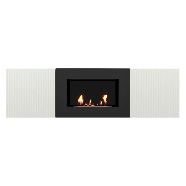 Каминокомплект: Тумба с биокамином Firelight BFP/P-1400L белая+набор керамических дров сосна — изображение 2