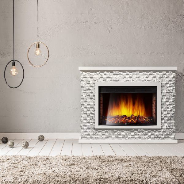 Каминокомплект:Очаг Electrolux EFP/P-3020LS с порталом Quadro 30 камень песчаник античный бел — изображение 3
