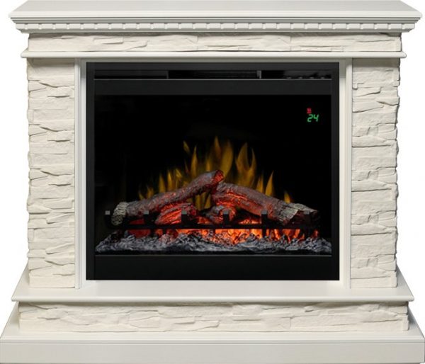 Каминокомплекты из камня Dimplex Каминокомплект Calgary - Белый / Сланец белый с очагом Symphony 26'' DF2624L-INT