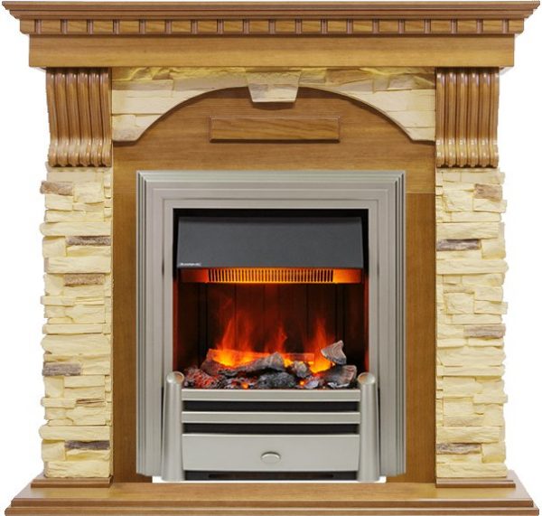Каминокомплекты из камня Dimplex Каминокомплект Dublin - Дуб / Сланец с очагом Chesford