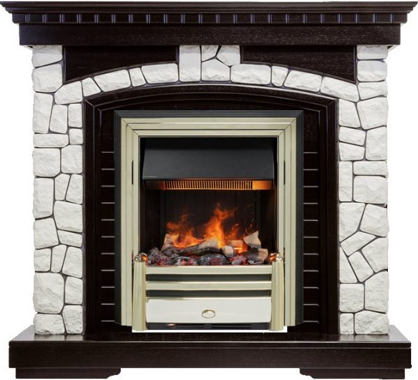 Каминокомплекты из камня Dimplex Каминокомплект Glasgow - Венге / Белый с очагом Cavendish
