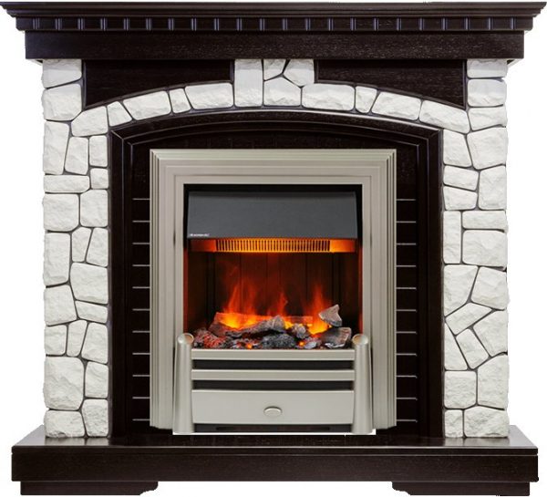 Каминокомплекты из камня Dimplex Каминокомплект Glasgow - Венге / Белый с очагом Chesford