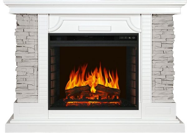 Каминокомплекты из камня Royal Flame Каминокомплект Avignon - Белый / Сланец серый с очагом Vision 23 EF LED FX