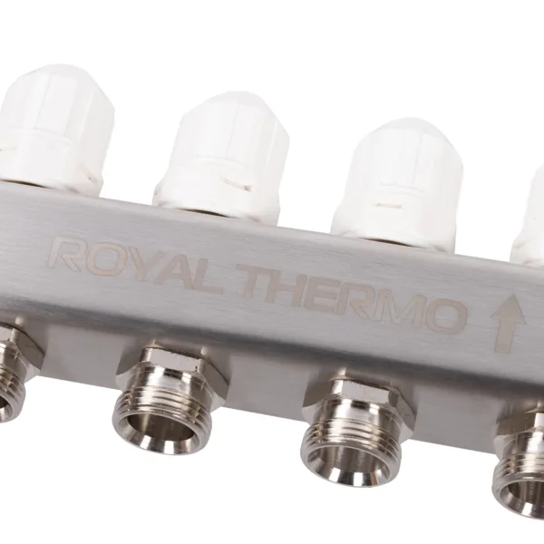 Коллектор Royal Thermo нерж. в сборе универсальный 1quot; ВР-3/4quot; НР с автомат. воздухоотвод-ми 8 вых. — изображение 7
