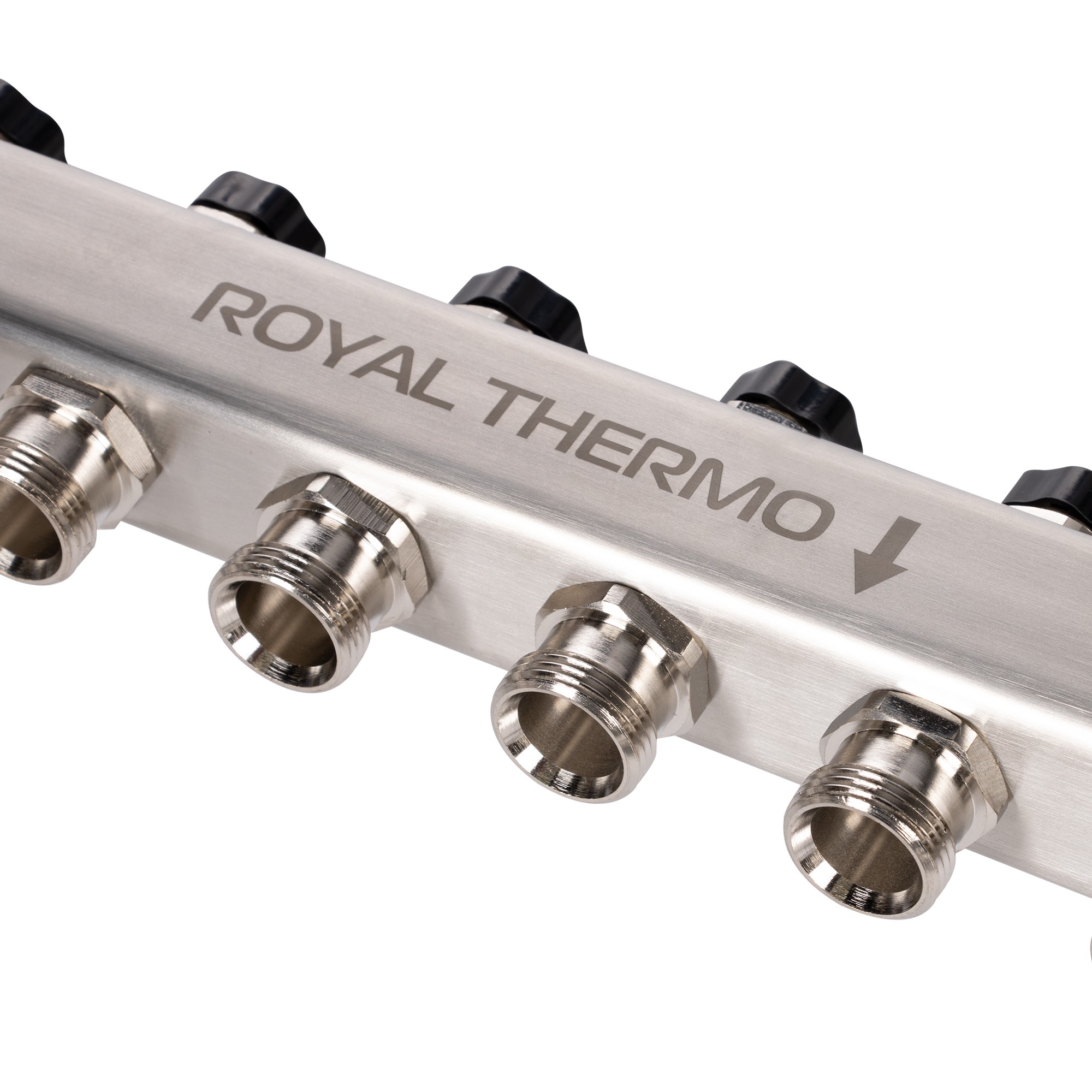 Коллектор Royal Thermo нерж. в сборе универсальный 1quot; ВР-3/4quot; НР с автомат. воздухоотвод-ми 9 вых. — изображение 6