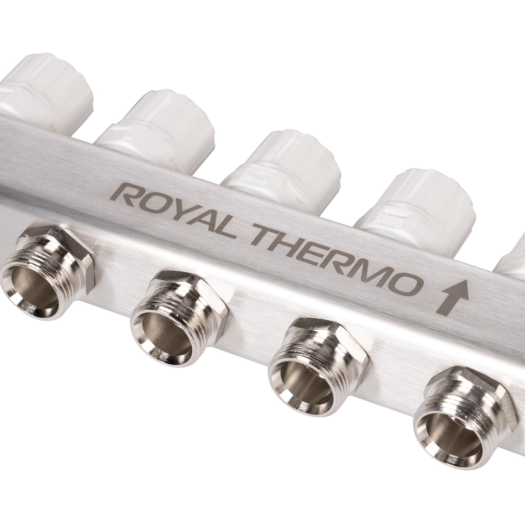 Коллектор Royal Thermo нерж. в сборе универсальный 1quot; ВР-3/4quot; НР с автомат. воздухоотвод-ми 9 вых. — изображение 7