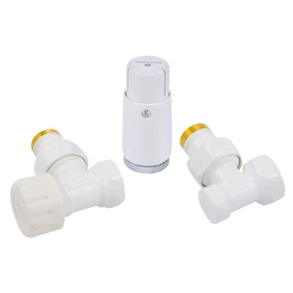 Комплект подключения угловой STANDARD MINI 1/2quot; (белый) с термоголовкой MINI DIAMANT М30х1