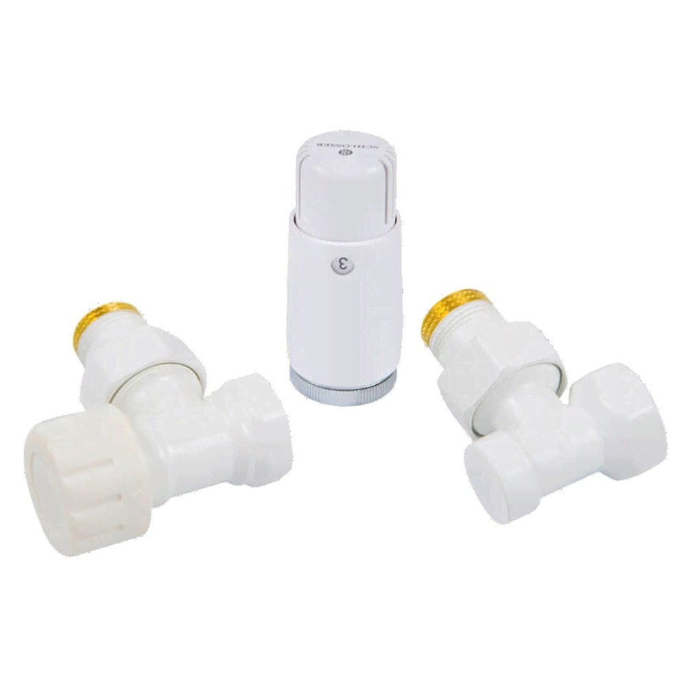 Комплект подключения угловой STANDARD MINI 1/2quot; (белый) с термоголовкой MINI DIAMANT М30х1