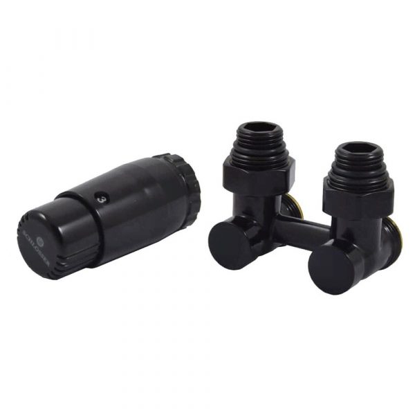 Комплект узла нижнего подкл SCHLOSSER угловой STANDARD 3/4quot; (Ral 9005) с термогол. М30х1