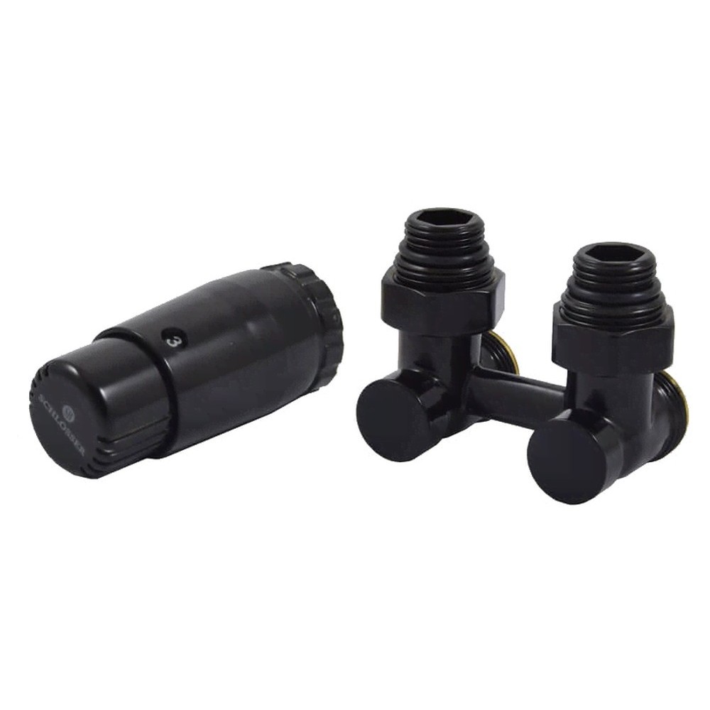 Комплект узла нижнего подкл SCHLOSSER угловой STANDARD 3/4quot; (Ral 9005) с термогол. М30х1
