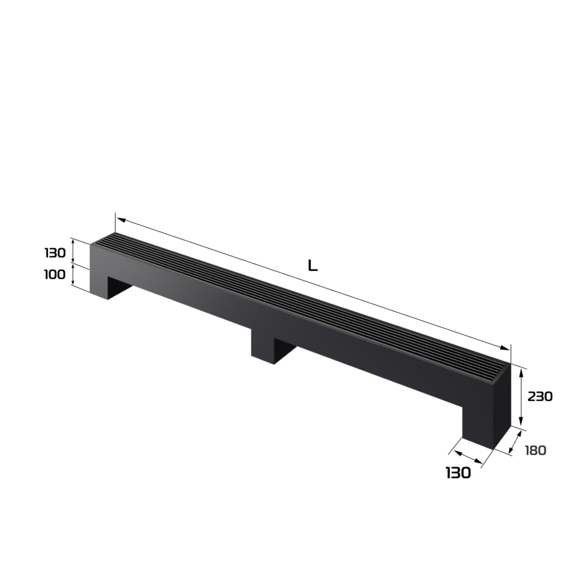 Конвектор напольный Royal Thermo STEP-130/180/2300-2-N-BL-LG-BL — изображение 2