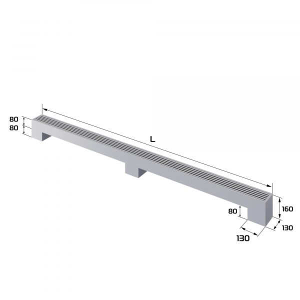 Конвектор напольный Royal Thermo STEP-80/130/2400-1-N-SS-LG-NA — изображение 2