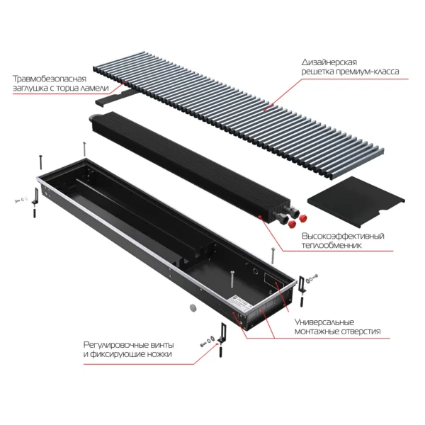 Конвектор внутрипольный Royal Thermo ATRIUM-150/250/2300-DG-U-NA — изображение 3