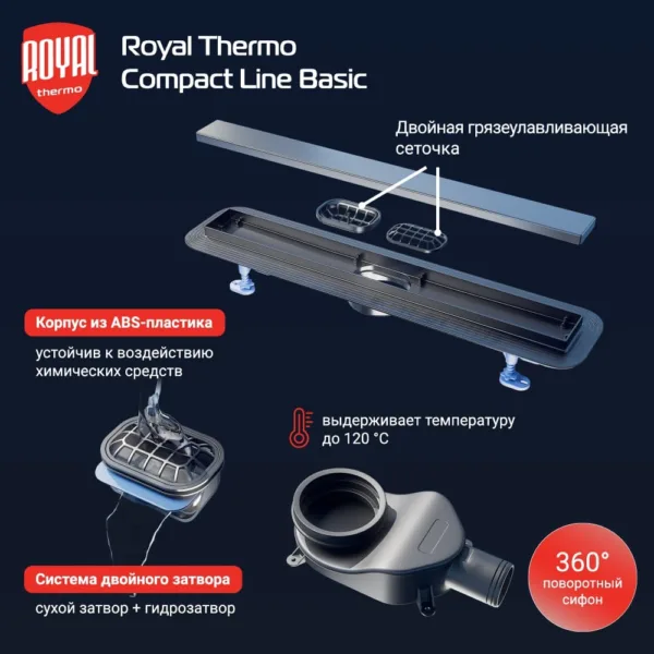 Лоток душевой Royal Thermo с сухим затвором Compact Line Basic 900 — изображение 2