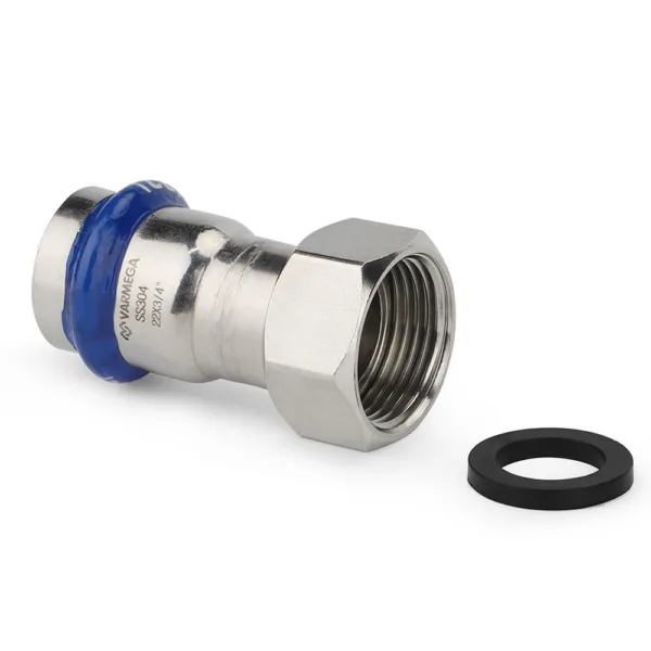 Муфта VARMEGA раструбная Inox Press с накидной гайкой 15x3/4quot; — изображение 2