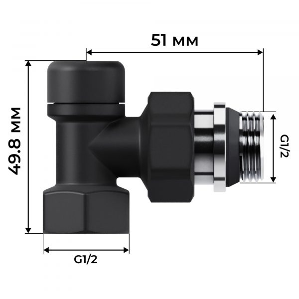 Набор термостатический осевой Royal Thermo Design 1/2quot;М30х1,5 (Черный) — изображение 6