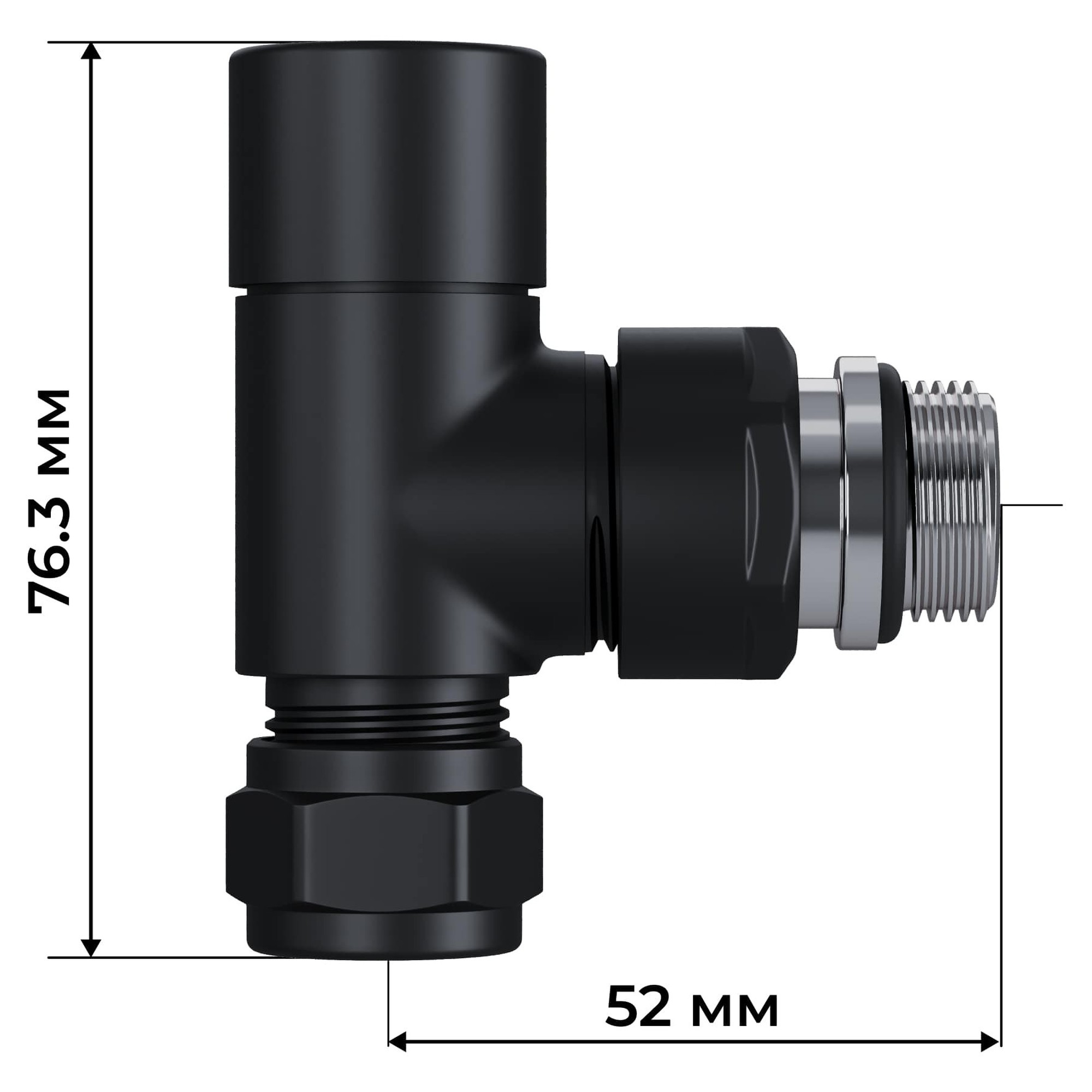 Набор термостатический осевой Royal Thermo Design Pro 15мм М30х1,5 (Черный) — изображение 6