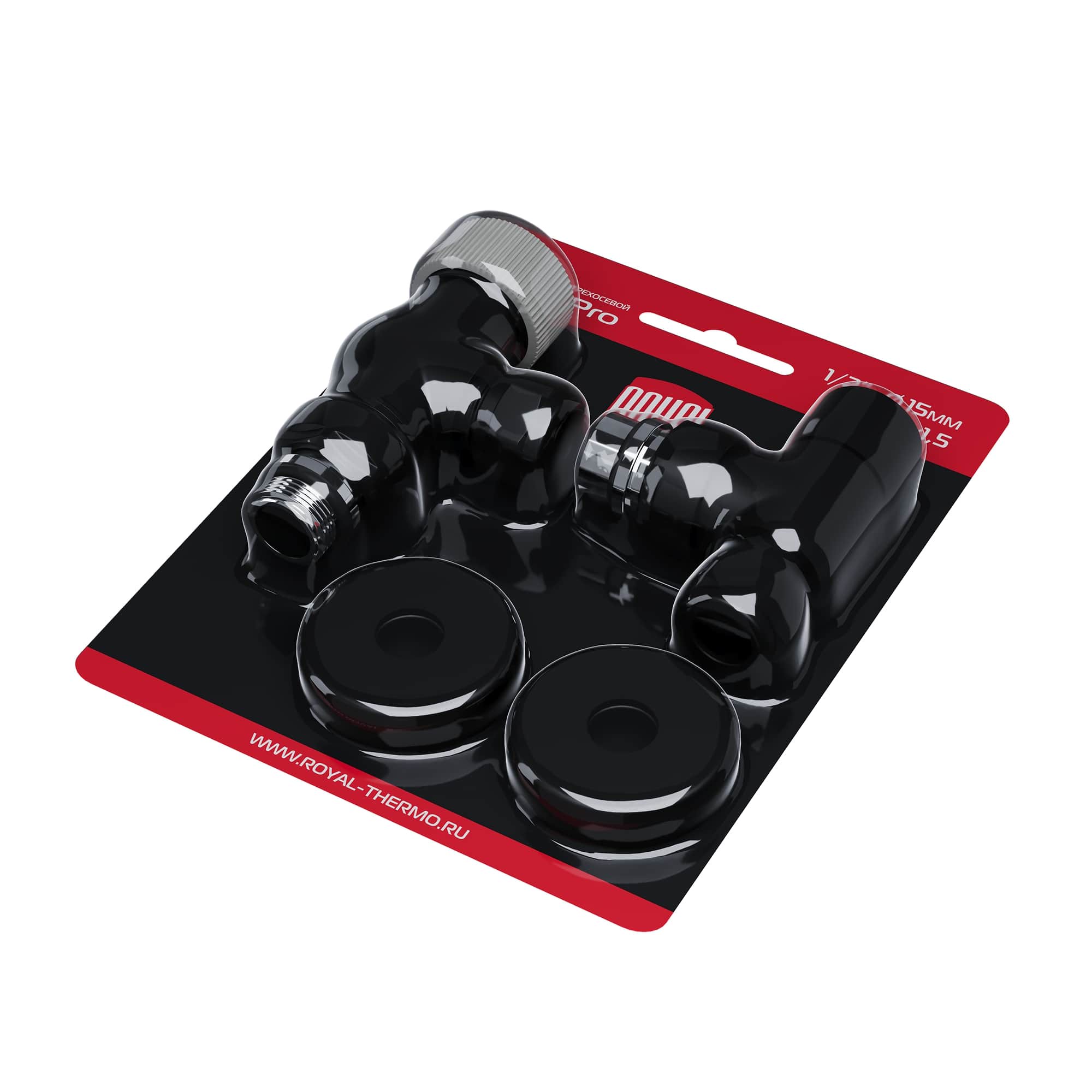 Набор термостатический осевой Royal Thermo Design Pro 15мм М30х1,5 (Черный) — изображение 8