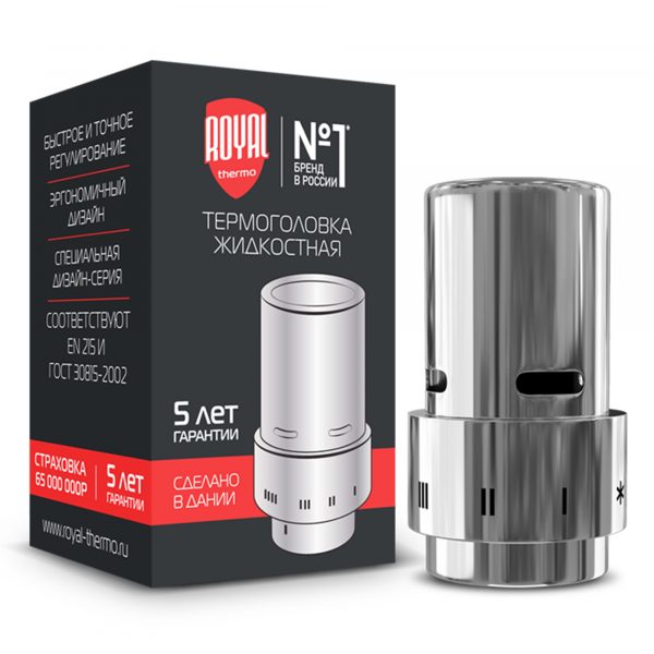 Набор термостатический прямой Royal Thermo Design 1/2quot; Click (Хром) с термоголовкой Design (Хром) — изображение 6