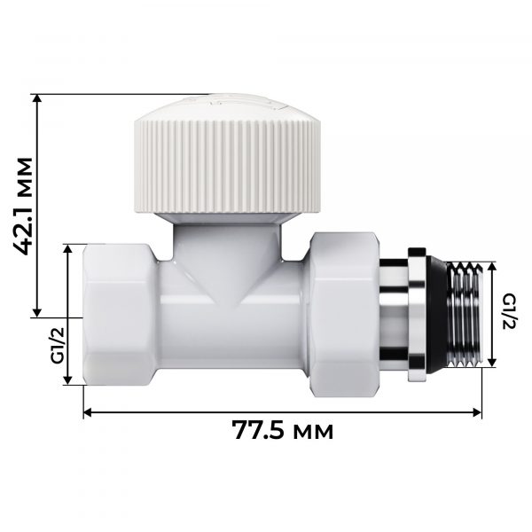 Набор термостатический прямой Royal Thermo Design 1/2quot;М30х1,5 (Белый) — изображение 4