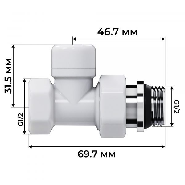 Набор термостатический прямой Royal Thermo Design 1/2quot;М30х1,5 (Белый) — изображение 6