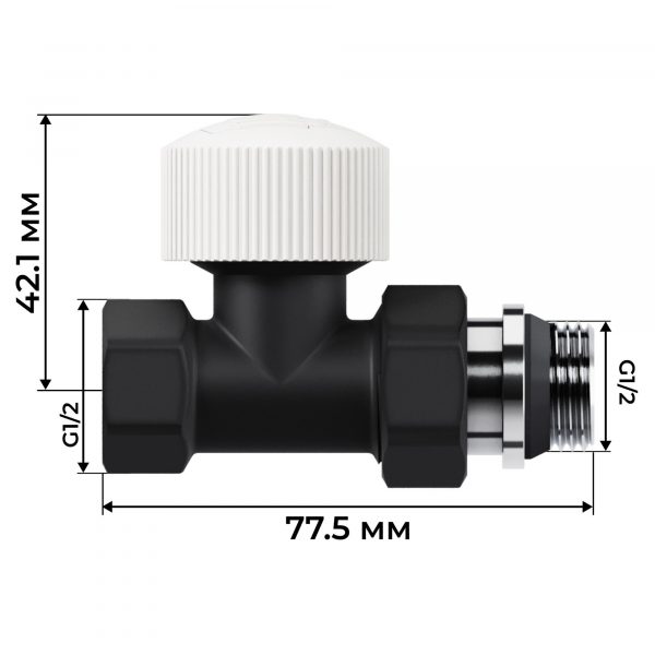 Набор термостатический прямой Royal Thermo Design 1/2quot;М30х1,5 (Черный) — изображение 4