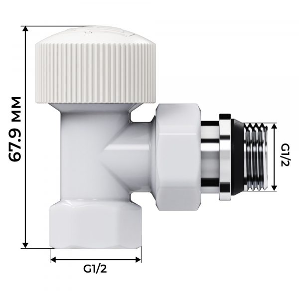Набор термостатический угловой Royal Thermo Design 1/2quot;М30х1,5 (Белый) — изображение 4