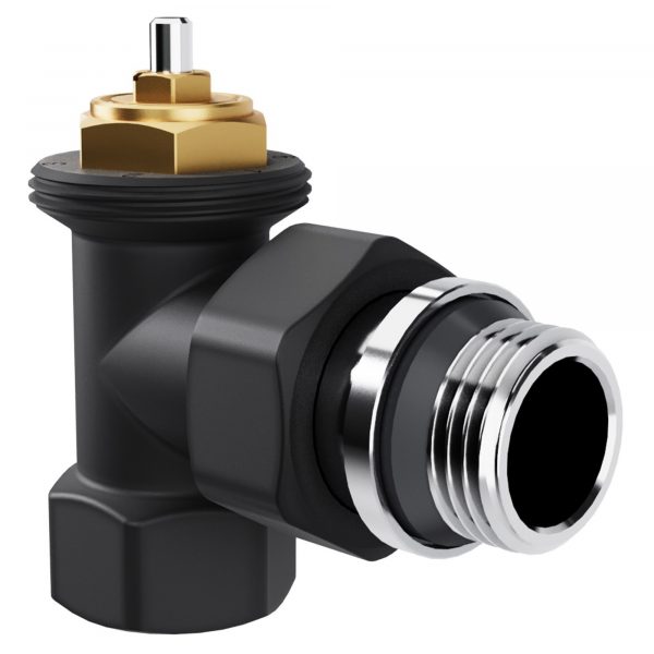 Набор термостатический угловой Royal Thermo Design 1/2quot;М30х1,5 (Черный) — изображение 3