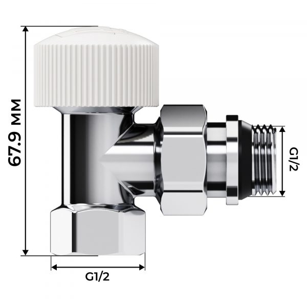 Набор термостатический угловой Royal Thermo Design 1/2quot;М30х1,5 (Хром) — изображение 4
