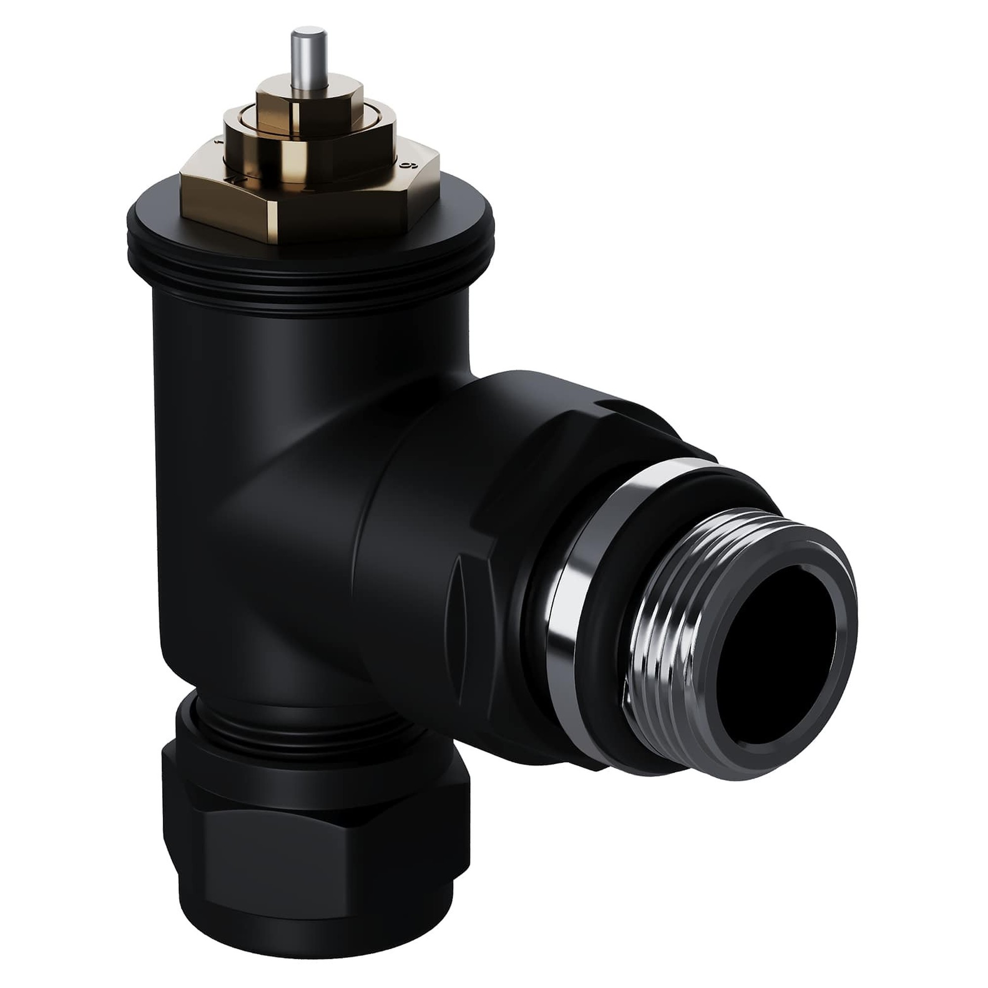 Набор термостатический угловой Royal Thermo Design Pro 15мм М30х1,5 (Черный) — изображение 3