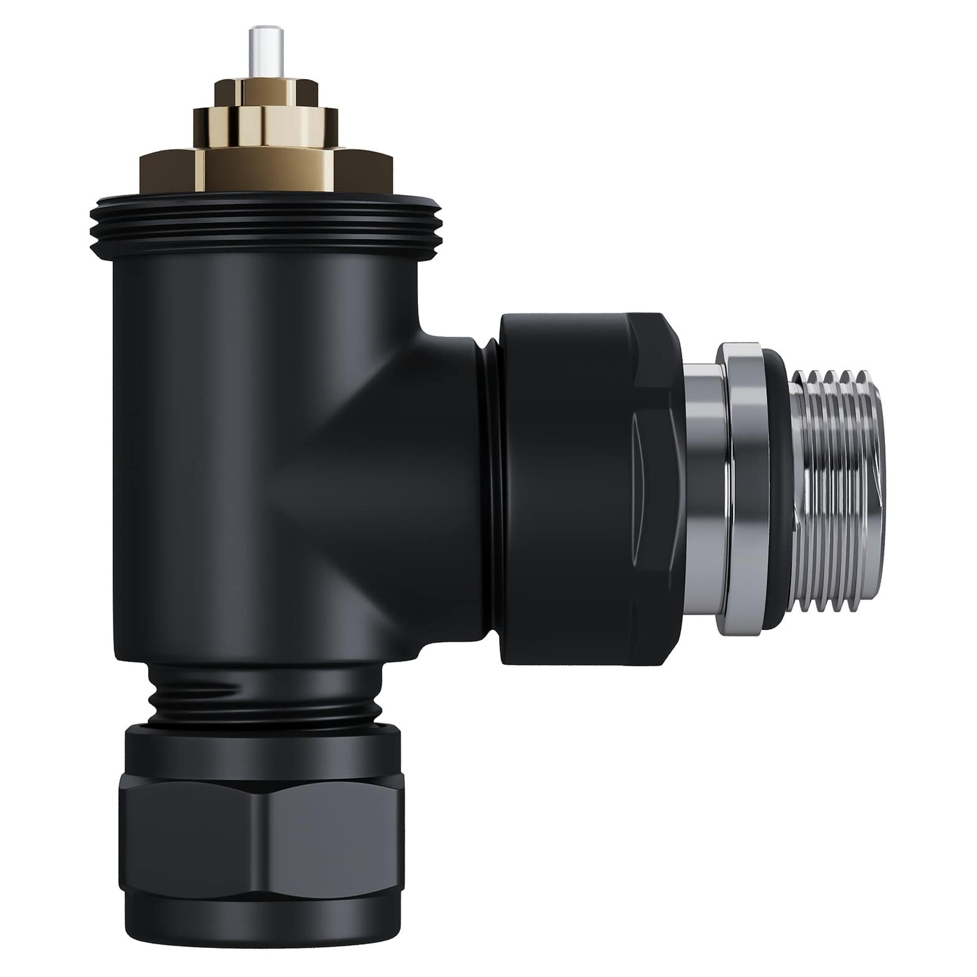 Набор термостатический угловой Royal Thermo Design Pro 15мм М30х1,5 (Черный) — изображение 5