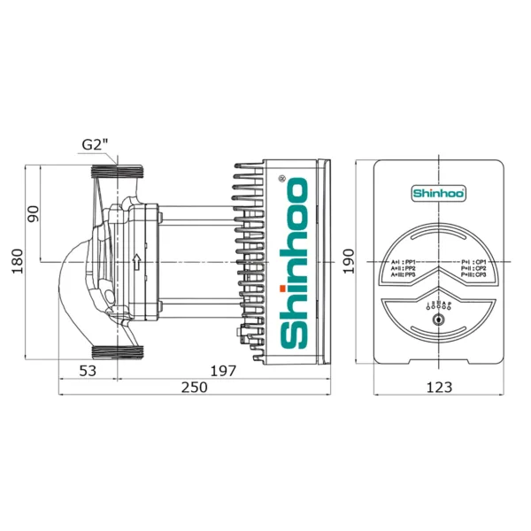 Насос циркуляционный Shinhoo MEGA+ 32-12 — изображение 4