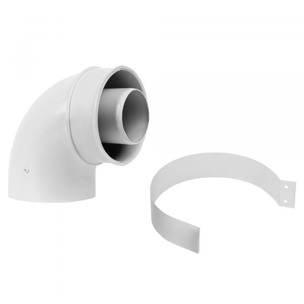 Отвод коаксиальный промежуточный Royal Thermo 60/100, 90 гр. M/M, подкл. через хомут — изображение 6