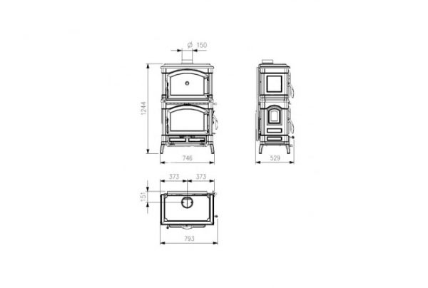 Печи-камины La Nordica Isotta forno EVO (черный антрацит) — изображение 4