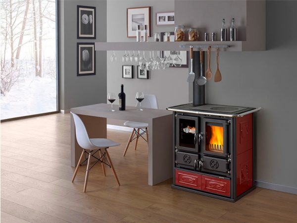 Печи-камины La Nordica Rosetta Sinistra BII- Liberty BO (бордовый) — изображение 3