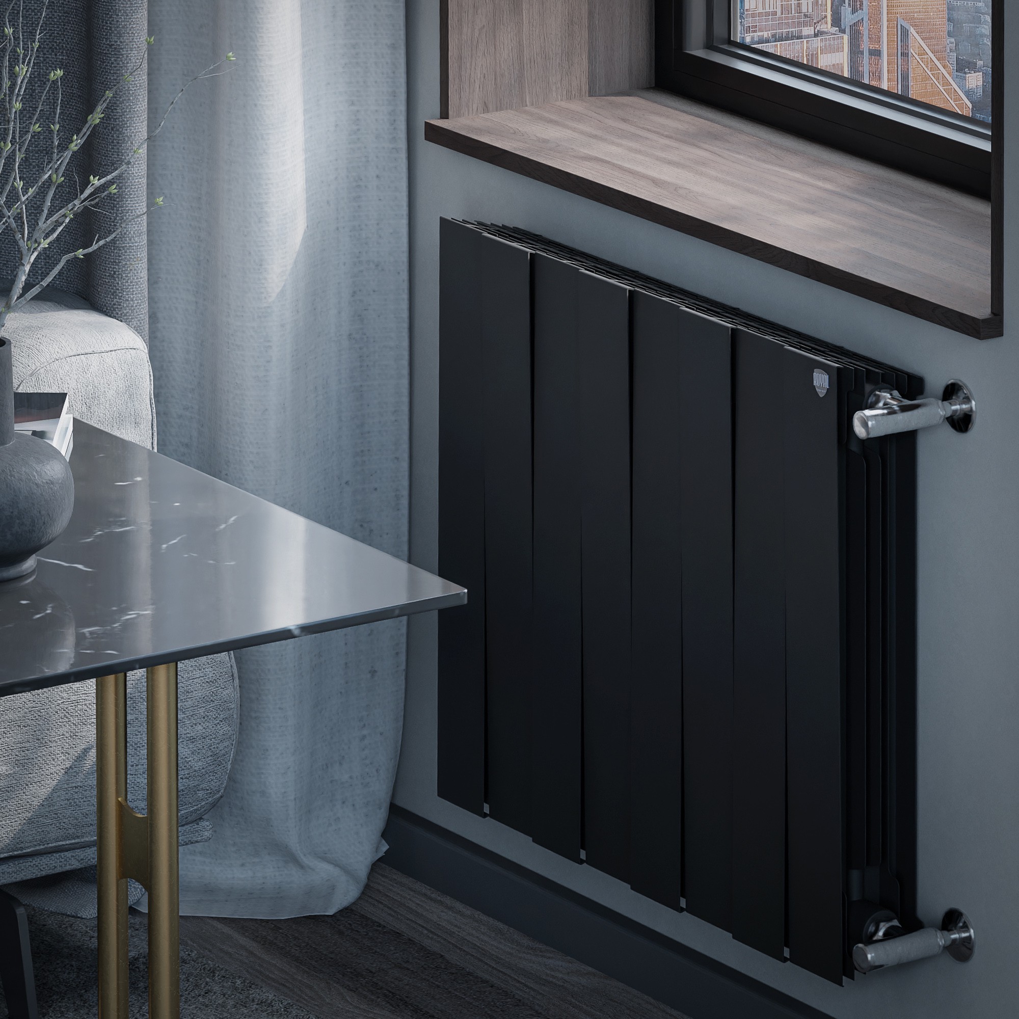 Радиатор биметаллический Royal Thermo PianoForte 500 Чёрный - 8 секц. — изображение 5