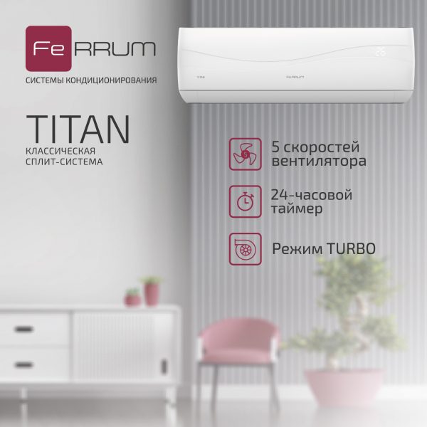 Сплит-система FeRRUM Titan (on/off) FIS24VR1 / FOS24VR1 — изображение 6