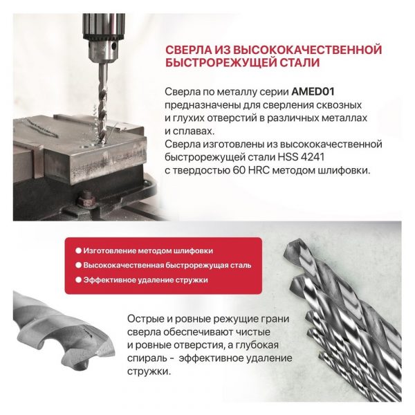 Сверло PIT металлу 4,0x75мм (AMED01-0004) — изображение 4