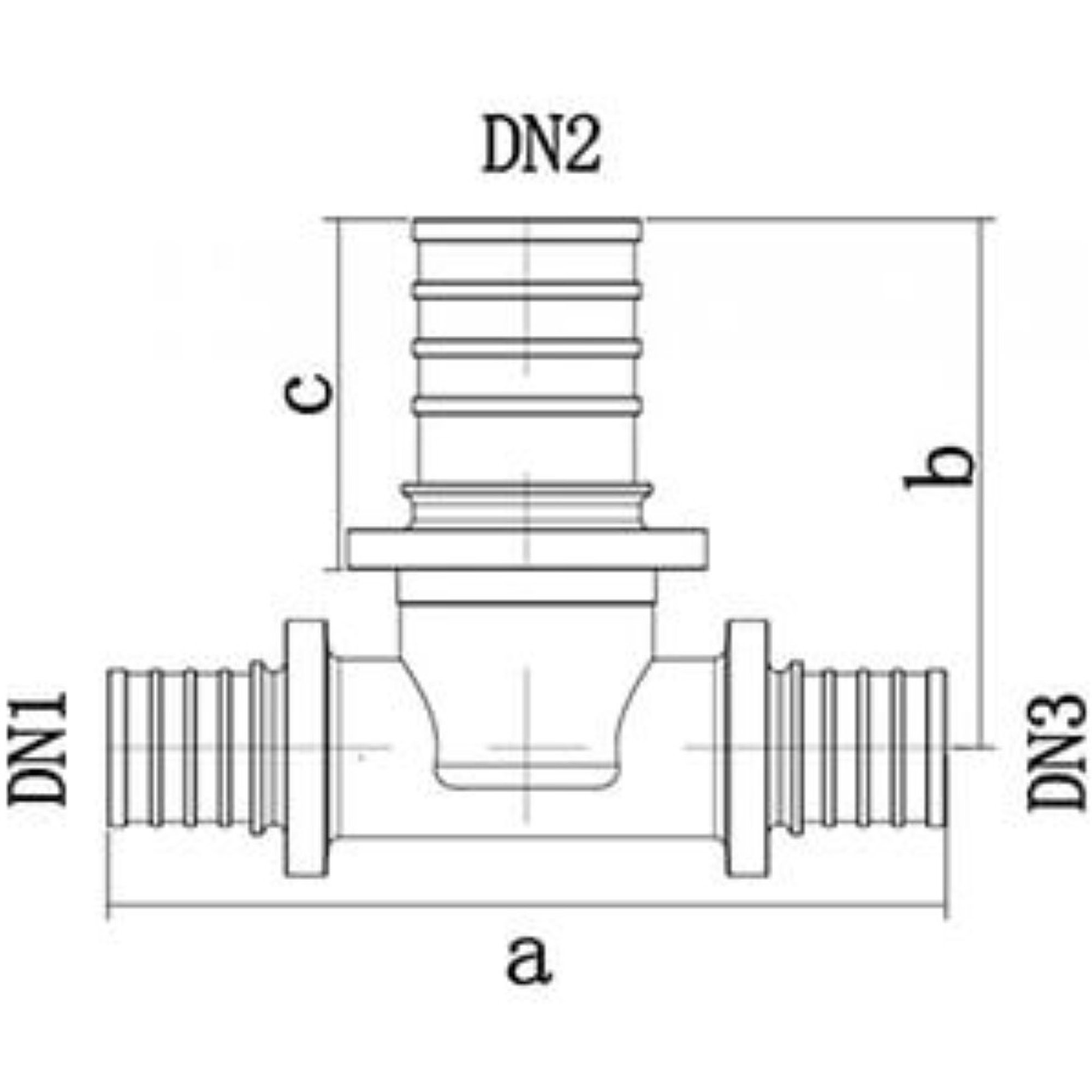 Тройник ONE PLUS переходной 20-16-20 латунь акс. (80/10) — изображение 2