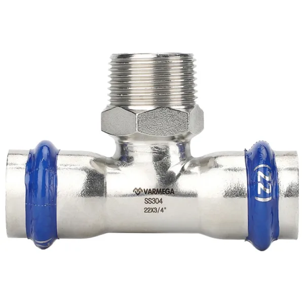 Тройник VARMEGA раструбный Inox Press НР 35x1quot;x35
