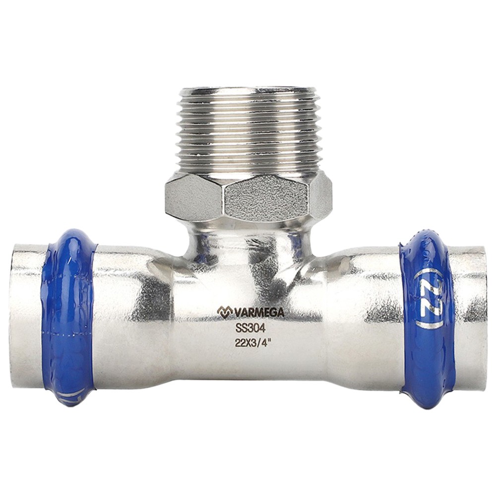Тройник VARMEGA раструбный Inox Press НР 35x1quot;x35